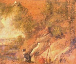 A Hunter Resting With His Dog In A Landscape by Thomas Barker of Bath