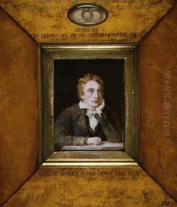 A portrait miniature of John Keats 1795-1821 c.1818 by Joseph Arthur Palliser Severn