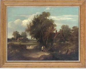 Travellers Camped By A Stream by Henry John Boddington