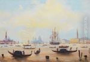 Vue De Venise Avec Saint-georges Le Majeur Et Santa Maria Della Salute by Carlo Bossoli