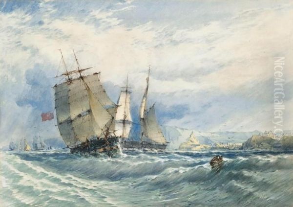 Merchant Shipping In A Heavy Swell Off The North East Coast - view 1