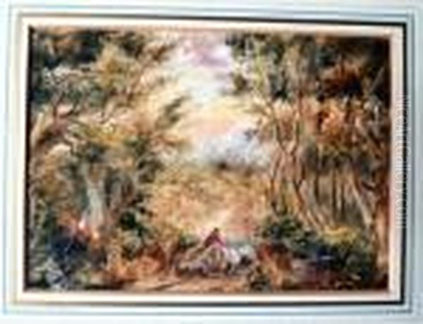 Waggoner In A Wood At Sunset - view 1