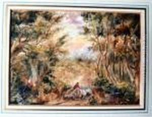 Waggoner In A Wood At Sunset