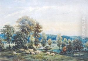 Sheep Grazing In A Landscape by Thomas Gainsborough