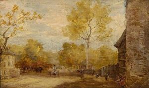 Horse And Cart In A Village Street by Thomas Gainsborough
