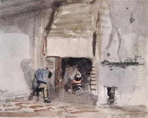 Figure By A Cottage Fire by Thomas Gainsborough