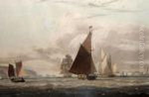 Distant View Of The Needles And Hurst Castle by William Daniell RA