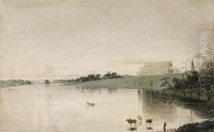 An Indian View Of A Grand Home Before Ariver by William Daniell RA