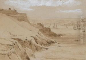 The Citadel At Plymouth by William Daniell RA