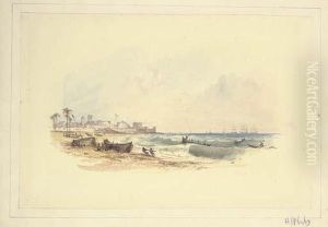 A South East View Of Fort St George, Madras A Vignette by William Daniell RA