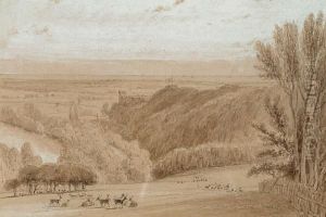 "arundel Castle From The Park", 
Bears Label Verso, Pencil And Brown Wash, Heightened With White