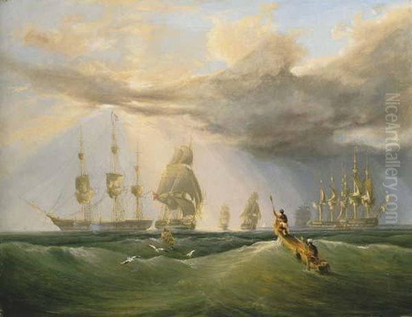 East Indiamen On The Madras Road, Bay Of Bengal - view 1