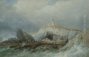 The Mumbles Lighthouse by Edward Duncan