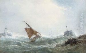 A Fishing Boat Heading Out To Sea In A Heavy Swell by Edward Duncan