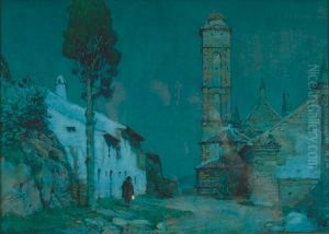 Moonlight - Santa Maria, Antequera by Albert Moulton Foweraker