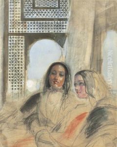 Two Women In An Interior, Cairo by John Frederick Lewis