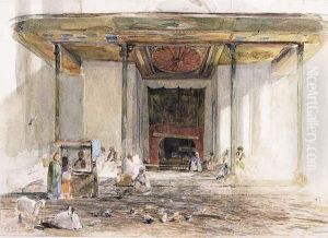 The Entrance To The Great Mosque At Bursa, Turkey by John Frederick Lewis