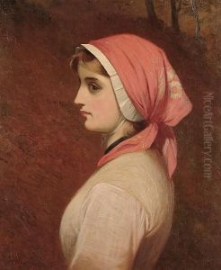 Portrait Of A Girl In A Red Headscarf