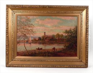 Country Scene With Lake And Figures