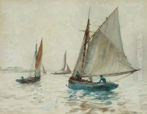 Fishing Vessels At Sea by William Harrison Scarborough