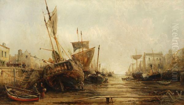 Harbour Scene At Low Tide - view 1