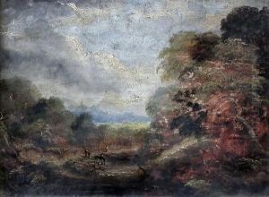 Oil Sketch - Country Scene With Figures by Richard Westall