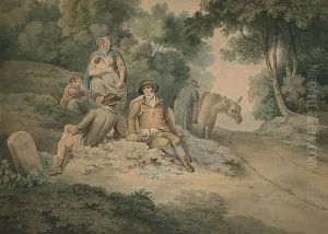 Travellers Resting By The Roadside by Richard Westall