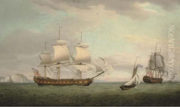 The East Indiaman Pitt In Two Positions Off The Needles, Isle Ofwight - view 1