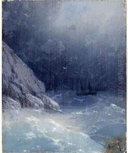 Ship In A Storm by Ivan Konstantinovich Aivazovsky