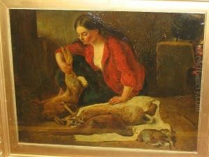 Woman Preparing Dead Game by Richard Ansdell