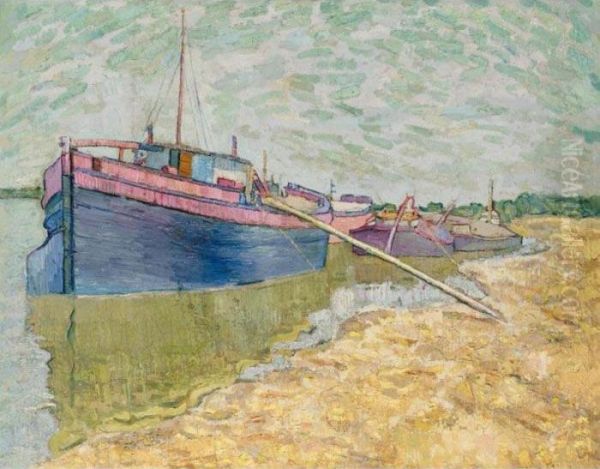 Barges On The Dniepr - view 1
