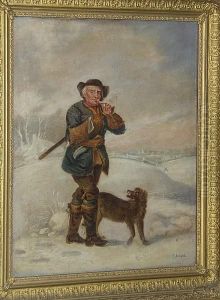 Woodsman In A Winter Landscape by Thomas Barker of Bath
