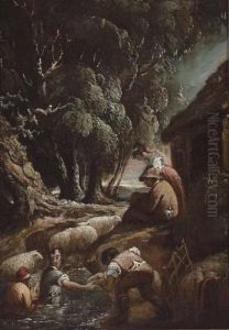 The Sheep Dip; And The Shepherdess by Thomas Barker of Bath