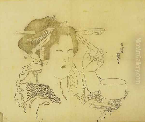 Woman with a Teacup - view 1