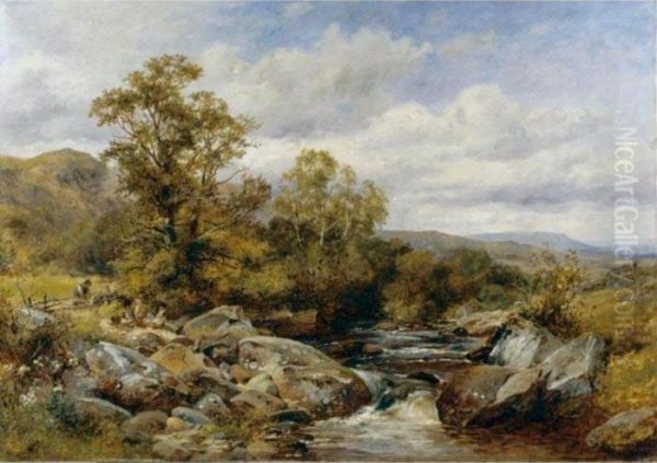 Children By A Stream - view 1