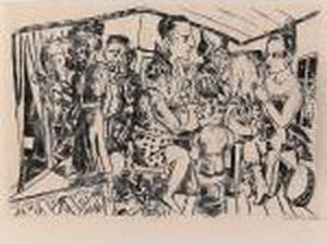 Hinter Den Kulissen (h. 193; G. 165) by Max Beckmann