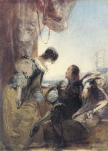 A Cavalier And His Lady On A Terrace, Genoa, Italy