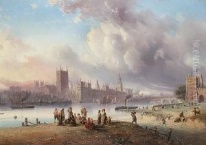 A View Of Westminster Palace From Lambeth; A View Of The City Of London From Bank