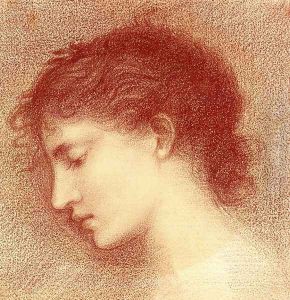 Head-Study of Maria Zambaco, probably for 'The Wine of Circe' by Sir Edward Coley Burne-Jones