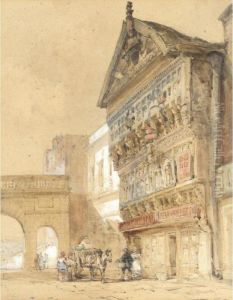 The Bear And Bullet Inn, Castle St., Chester by William Callow