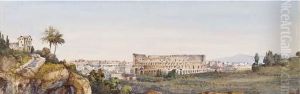 Veduta Di Roma Con Il Colosseo