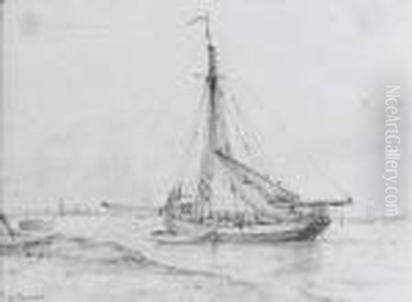 A Fishing Boat Moored In An Estuary - view 1