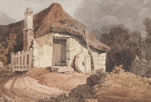 A Thatched Cottage Together With Two Other Cottage Scenes - view 1