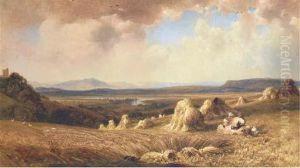 Harvesters In The Fields Above The Valley Of The Lune, Cumbria