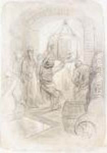 Men At Work In A Warehouse by Gustave Dore