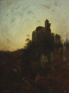 Chateau En Ruine Dans La Foret by Gustave Dore