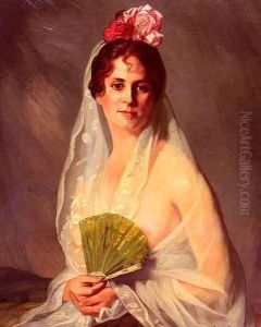 A Lady With A Fan by Eduardo Zamacois y Zabala