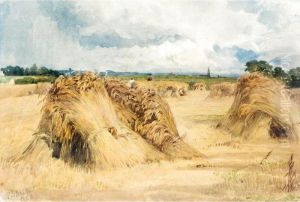 Hay And Wheat Stooks Before The Rain by Edward Duncan