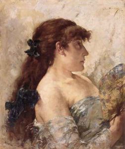 Portrait of a Lady with a Fan by Theo van Rysselberghe