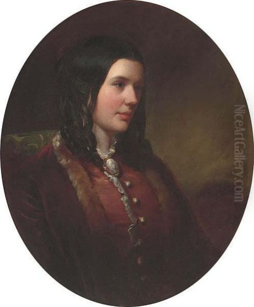 Portrait Of Miss Catherine Etty, Seated Bust-length, In A Fur-linedcoat - view 1